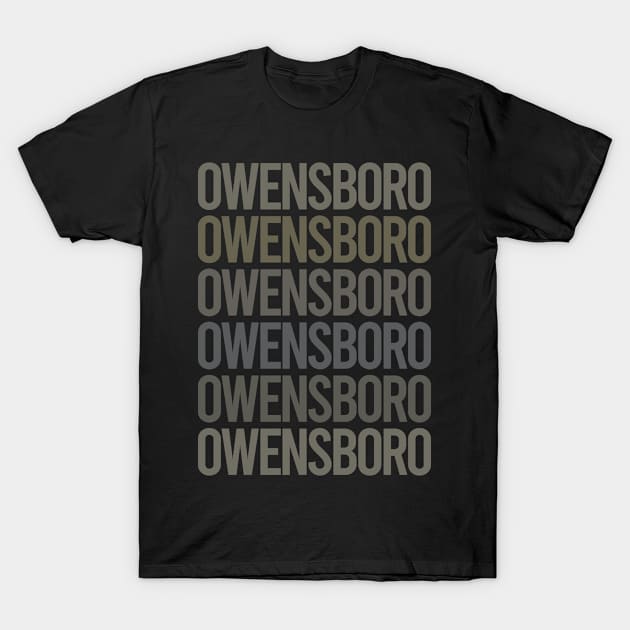 Gray Text Art Owensboro T-Shirt by flaskoverhand